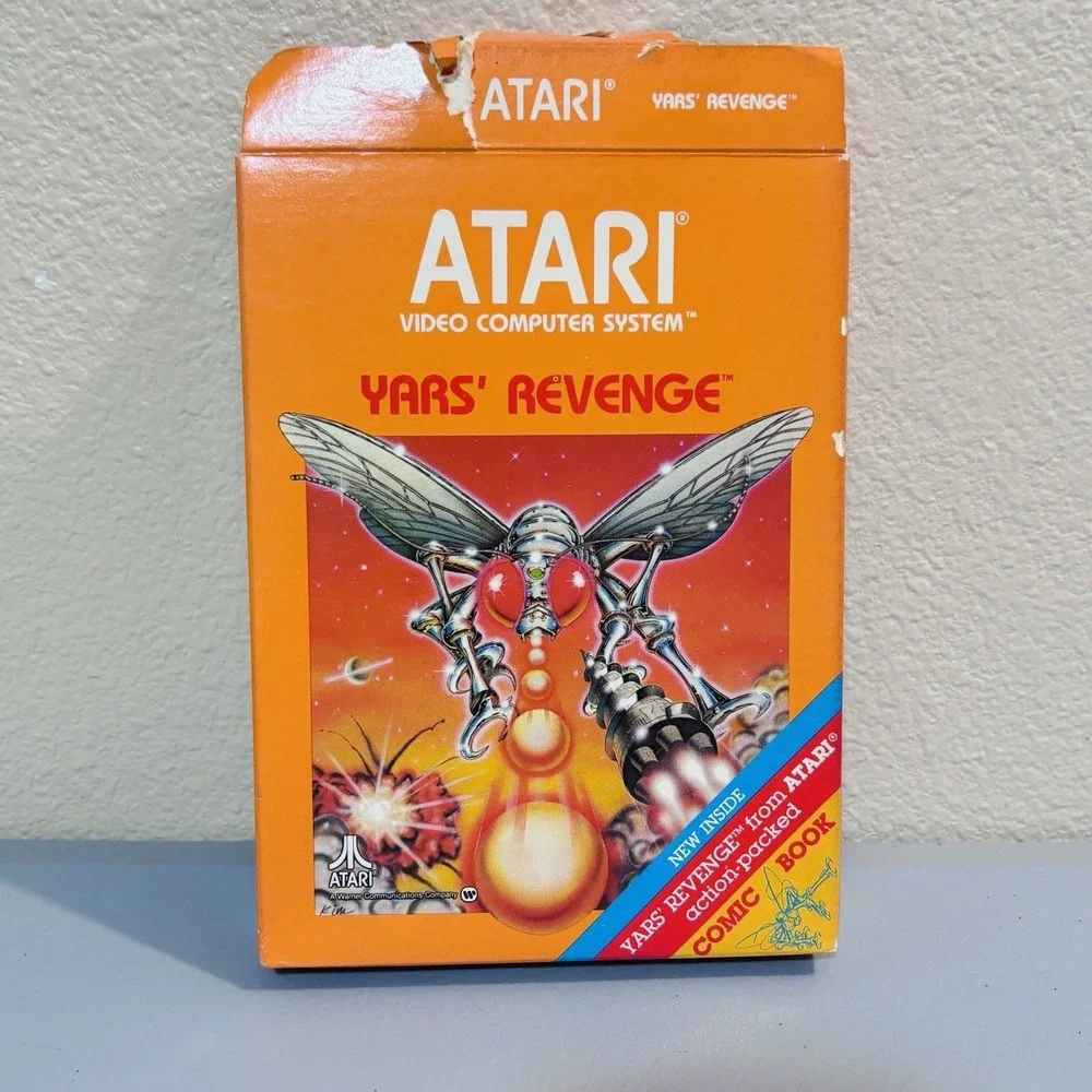 Yars' Revenge Video Game Box & Manual Clean Atari 2600 1980's Vintage Retro